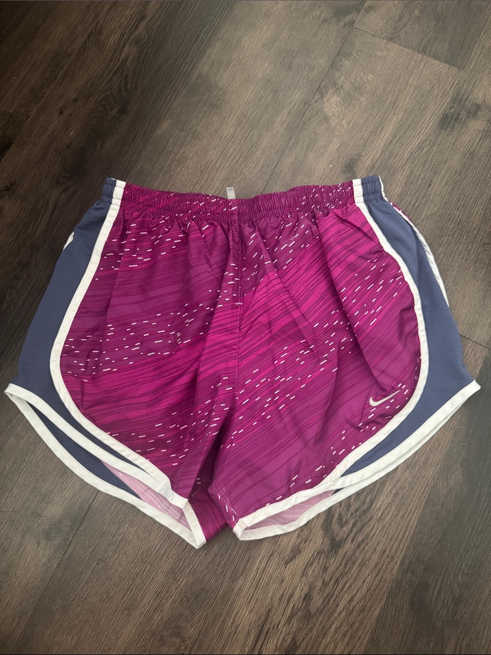 Nike Women's Magenta and Navy Athletic Running Shorts